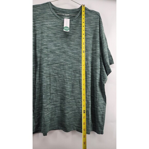 01 Algo Men's Green XXL Spacedye Performance Short Sleeve Raglan Crew Shirt NWT - Picture 5 of 8